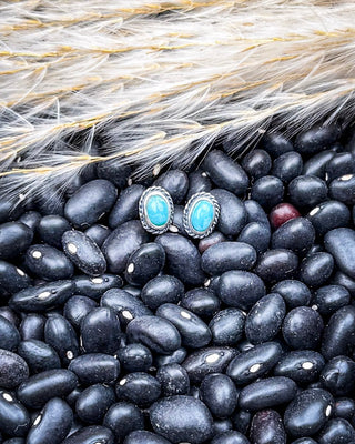 Fala Genuine Turquoise Stud Earrings – Jewelry from Bronco Western Supply Co.