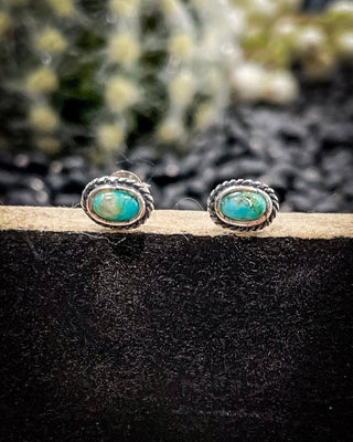Fala Genuine Turquoise Stud Earrings – Jewelry from Bronco Western Supply Co.
