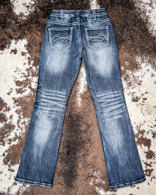 Fame Bootcut Jeans in Dark Wash by Cowgirl Tuff – Apparel from Bronco Western Supply Co.