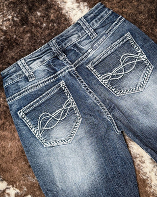 Fame Bootcut Jeans in Dark Wash by Cowgirl Tuff – Apparel from Bronco Western Supply Co.