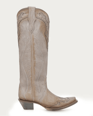 Feathered Wisp Tall Snip Toe Boots in Sand by Corral Boots – Women's Boots from Bronco Western Supply Co.