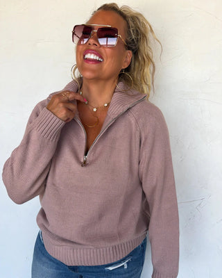 Field & Stable Horse Quarter Zip Pullover in Mauve – Apparel from Bronco Western Supply Co.