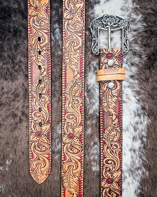 Flora - Brown and Red Hooey Belt – Apparel from Bronco Western Supply Co.