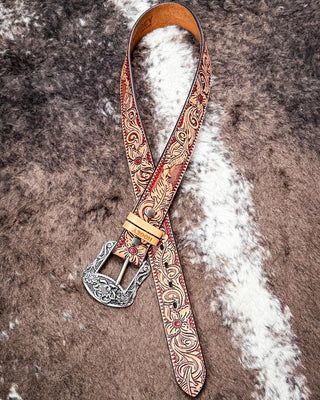 Flora - Brown and Red Hooey Belt – Apparel from Bronco Western Supply Co.