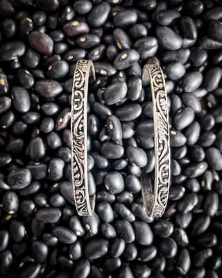 Folk Tooled Hoop Fashion Earrings – Jewelry from Bronco Western Supply Co.