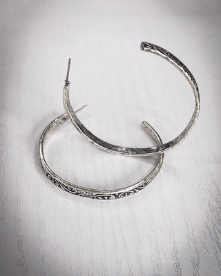 Folk Tooled Hoop Fashion Earrings – Jewelry from Bronco Western Supply Co.