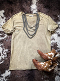 Frisco Acid - Wash V - Neck Tee - Mocha - Apparel - Bronco Western Supply Co. - Bronco Western Supply Co.