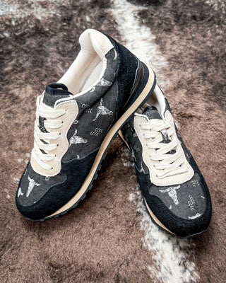 Giddyup Longhorn Tennis Shoes in Black by Roper – Women's Shoes from Bronco Western Supply Co.