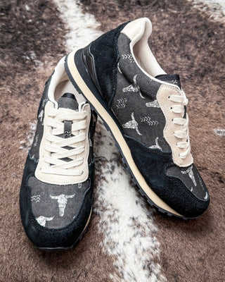 Giddyup Longhorn Tennis Shoes in Black by Roper – Women's Shoes from Bronco Western Supply Co.
