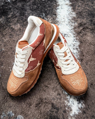 Giddyup Longhorn Tennis Shoes in Brown by Roper – Women's Shoes from Bronco Western Supply Co.