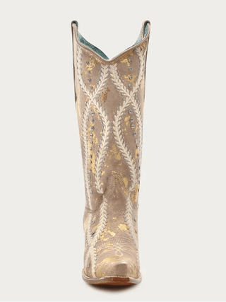 Gilded Halo Crystal Snip Toe Boots in Golden Tan by Corral Boots – Women's Boots from Bronco Western Supply Co.