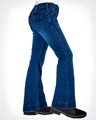 Girl's Classic Trouser Jeans in Medium Wash by Cowgirl Tuff – Apparel from Bronco Western Supply Co.