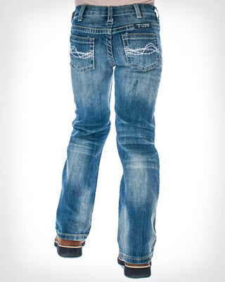 Girl's Don't Fence Me In Bootcut Jeans in Medium Wash by Cowgirl Tuff – Apparel from Bronco Western Supply Co.