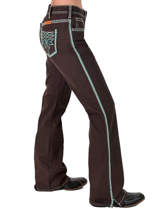 Go West Turquoise Bootcut Jeans by Cowgirl Tuff – Apparel from Bronco Western Supply Co.