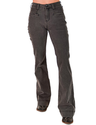 Gray Bootstitch High - Waisted Trouser Jeans by Cowgirl Tuff – Apparel from Bronco Western Supply Co.