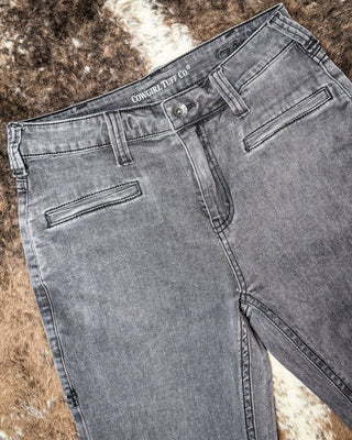 Gray Bootstitch High - Waisted Trouser Jeans by Cowgirl Tuff – Apparel from Bronco Western Supply Co.