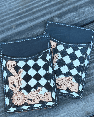 Hadley Checkered Leather Card Holder in Brown by Countryside Co. – Purses & Wallets from Bronco Western Supply Co.