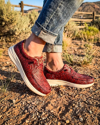 Rio Bloom Feather X Casual Shoes in Rio Red by Twisted X