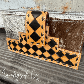 High Plains Checkered Leather and Hide Wallet in Black by Countryside Co. – Purses & Wallets from Bronco Western Supply Co.