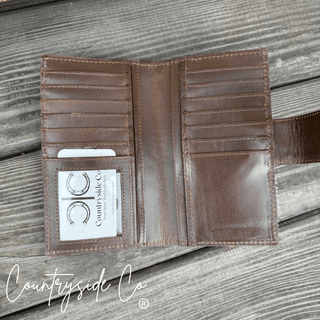High Plains Checkered Leather and Hide Wallet in Black by Countryside Co. – Purses & Wallets from Bronco Western Supply Co.