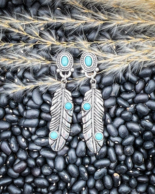 High Plains Feather Dangle Earrings – Jewelry from Bronco Western Supply Co.