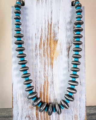 Hot Shot Navajo Style Pearl Fashion Necklace - Silver – Jewelry from Bronco Western Supply Co.