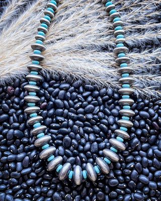 Hot Shot Navajo Style Pearl Fashion Necklace - Silver – Jewelry from Bronco Western Supply Co.