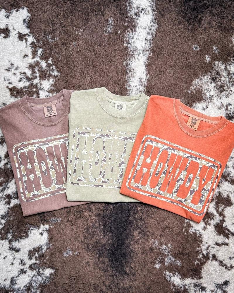 Howdy Camo Graphic Tee – Apparel from Bronco Western Supply Co.