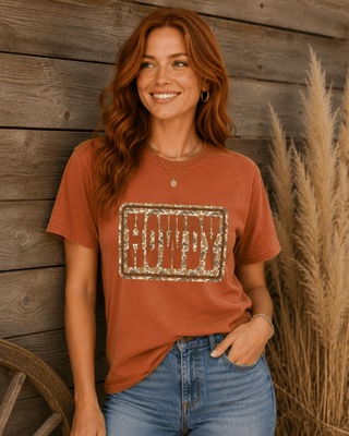 Howdy Camo Graphic Tee – Apparel from Bronco Western Supply Co.