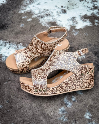 Isabella Tooled Wedge in Tan by Very G – Women's Shoes from Bronco Western Supply Co.
