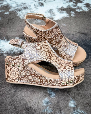 Isabella Tooled Wedge in Tan by Very G – Women's Shoes from Bronco Western Supply Co.