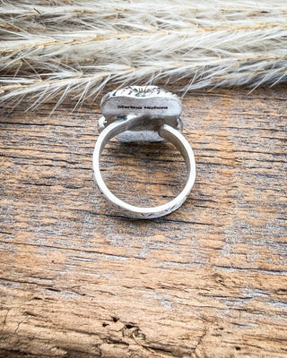 Ivory Crest Wildhorse Magnesite Adjustable Ring – Rings from Bronco Western Supply Co.
