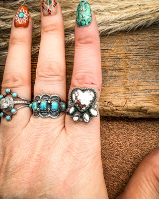 Ivory Crest Wildhorse Magnesite Adjustable Ring – Rings from Bronco Western Supply Co.