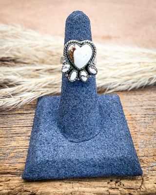 Ivory Crest Wildhorse Magnesite Adjustable Ring – Rings from Bronco Western Supply Co.