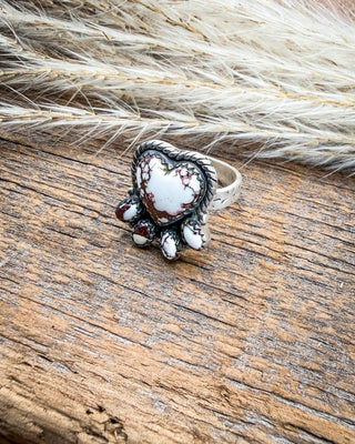 Ivory Crest Wildhorse Magnesite Adjustable Ring – Rings from Bronco Western Supply Co.