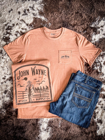 "John Wayne" Light Brown Hooey T - Shirt - Apparel - Hooey - Bronco Western Supply Co.