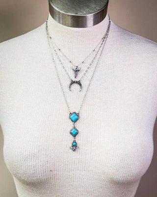 Kaylee Layered Fashion Necklace - Silver – Jewelry from Bronco Western Supply Co.