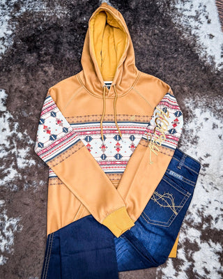 Ladies Legendary Hooey Hoodie in Tan with Thunderbird Accents – Apparel from Bronco Western Supply Co.
