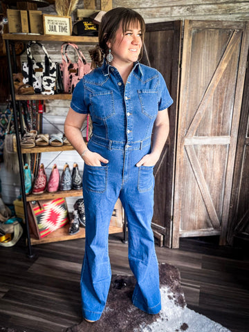 Lainey Denim Jumpsuit - Apparel - Bronco Western Supply Co. - Bronco Western Supply Co.