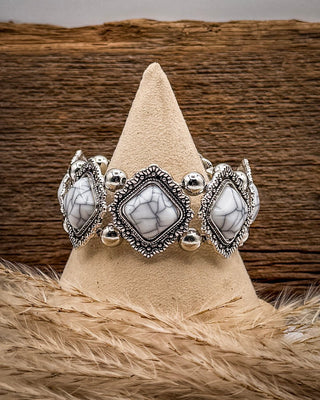 Landry Stretch Bracelet in White – Jewelry from Bronco Western Supply Co.
