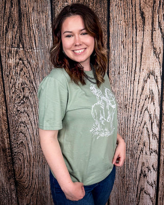 Legacy Rider Graphic Tee - Sage – Shirts & Tops from Bronco Western Supply Co.