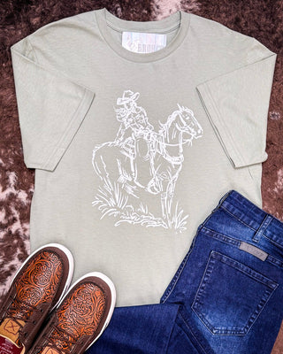 Legacy Rider Graphic Tee - Sage – Shirts & Tops from Bronco Western Supply Co.