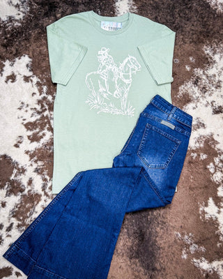 Legacy Rider Graphic Tee - Sage – Shirts & Tops from Bronco Western Supply Co.