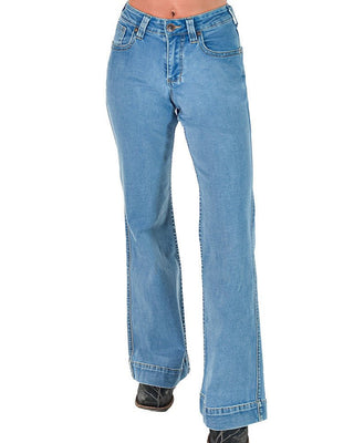Light Wash Wide Leg Trouser Jeans by Cowgirl Tuff – Apparel from Bronco Western Supply Co.