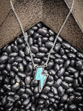 Lightning Bolt Necklace - Turquoise - Jewelry - Bronco Western Supply Jewelry - Bronco Western Supply Co.