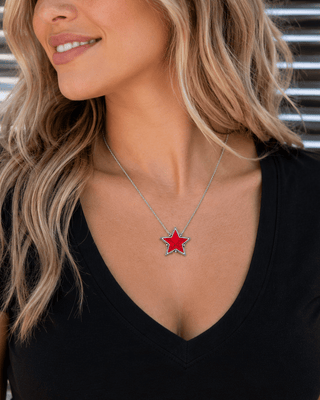 Lone Star Necklace in Red – Jewelry from Bronco Western Supply Co.