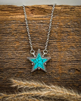 Lone Star Necklace in Teal – Jewelry from Bronco Western Supply Co.