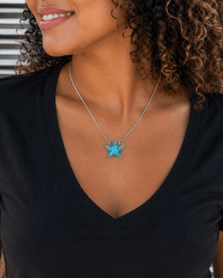 Lone Star Necklace in Teal – Jewelry from Bronco Western Supply Co.