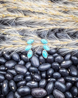 Lyra Genuine Turquoise Earrings – Jewelry from Bronco Western Supply Co.