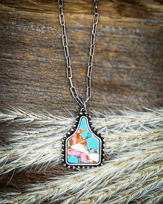 Maisie Cotton Candy Ear Tag Necklace – Jewelry from Bronco Western Supply Co.